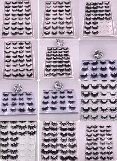 Image of Traditional and Magnetic eyelashes in different styles on white background